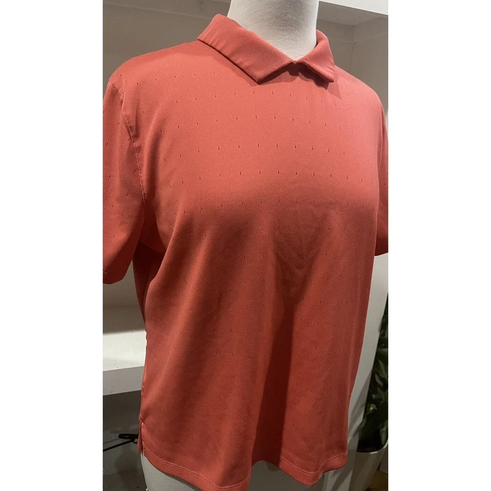 Nike Ace Jacquard Dri Fit Polo Womens‎ Medium Coral Golf Shirt CK5846-814